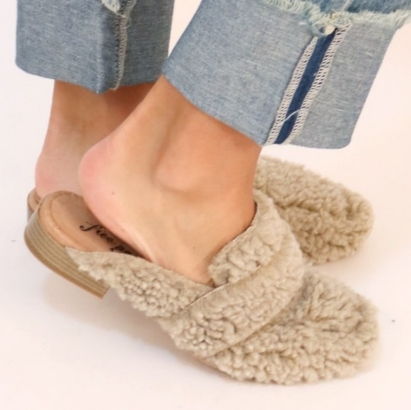 Free People Shoes - Free People Faux Sherling Loafer Mules
